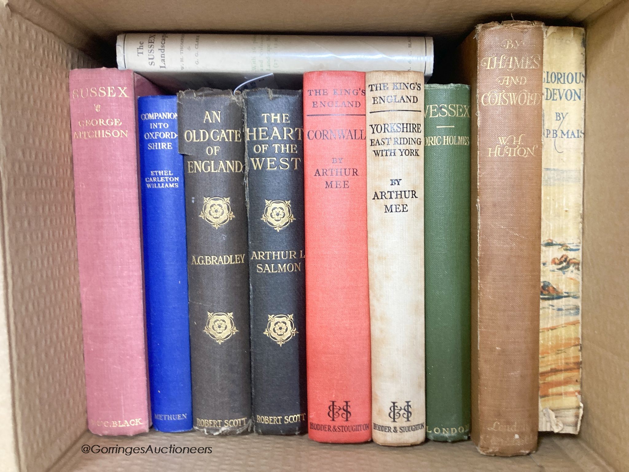 A large collection of cloth-bound and other topographical books on British counties and cities, mainly published by A. & C. Black